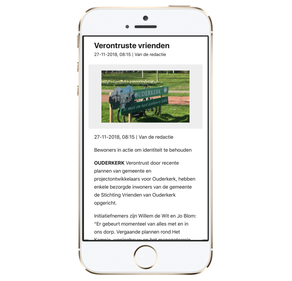 Artikel Weekblad Ouder-Amstel - Verontruste Vrienden